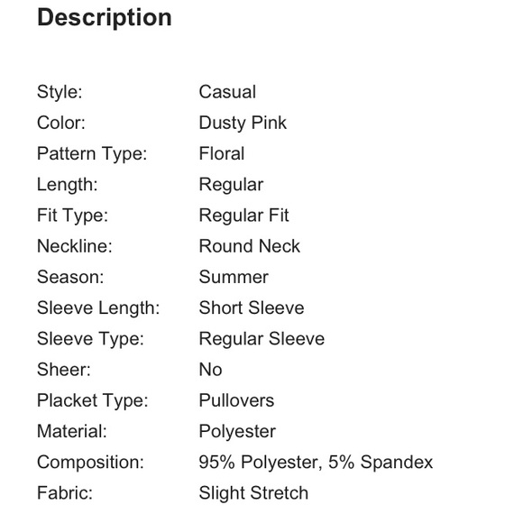 LAST ONE! Dusty Rose Floral Print Short Sleeve Top - Picture 7 of 8